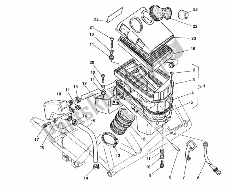 All parts for the Intake of the Ducati Monster 600 Dark 1999